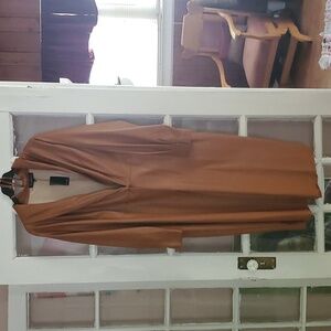 Plus-sized faux tan leather dress